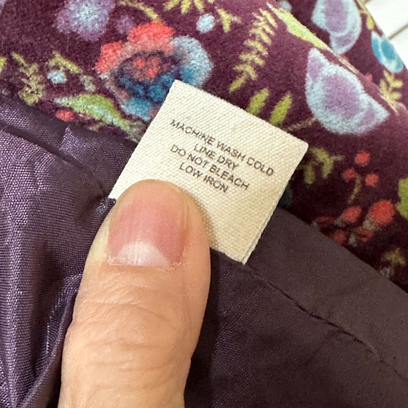 Free People Cotton Velvet Jacket Fully Lined Floral Bow Boho Small Petite - Picture 13 of 13